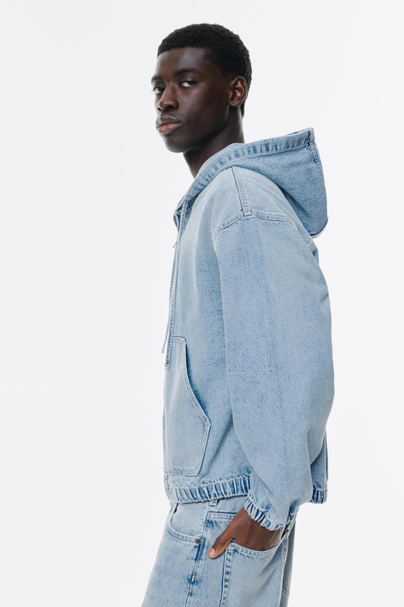 Denim hooded jacket Product Image