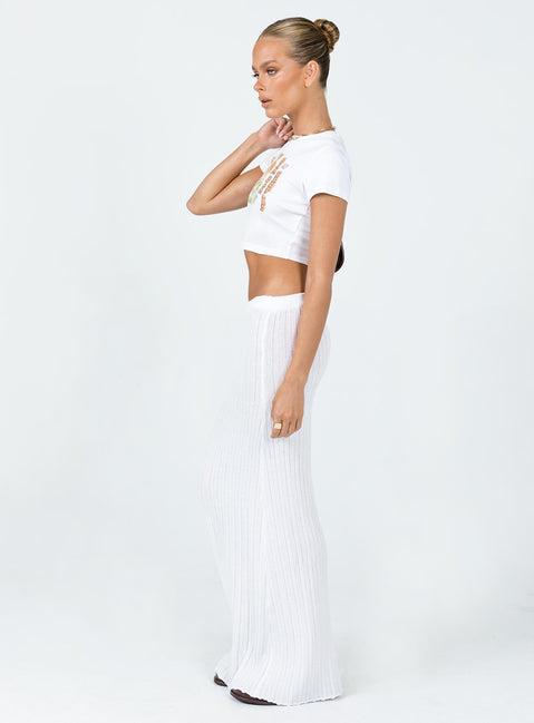 Belle Knit Maxi Skirt White Product Image