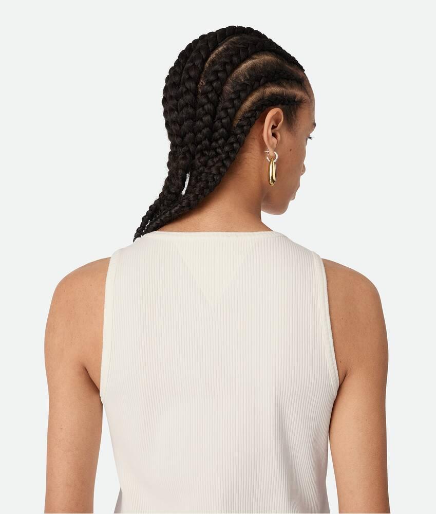 Women's Cotton Ribbed Tank Top in Chalk Product Image