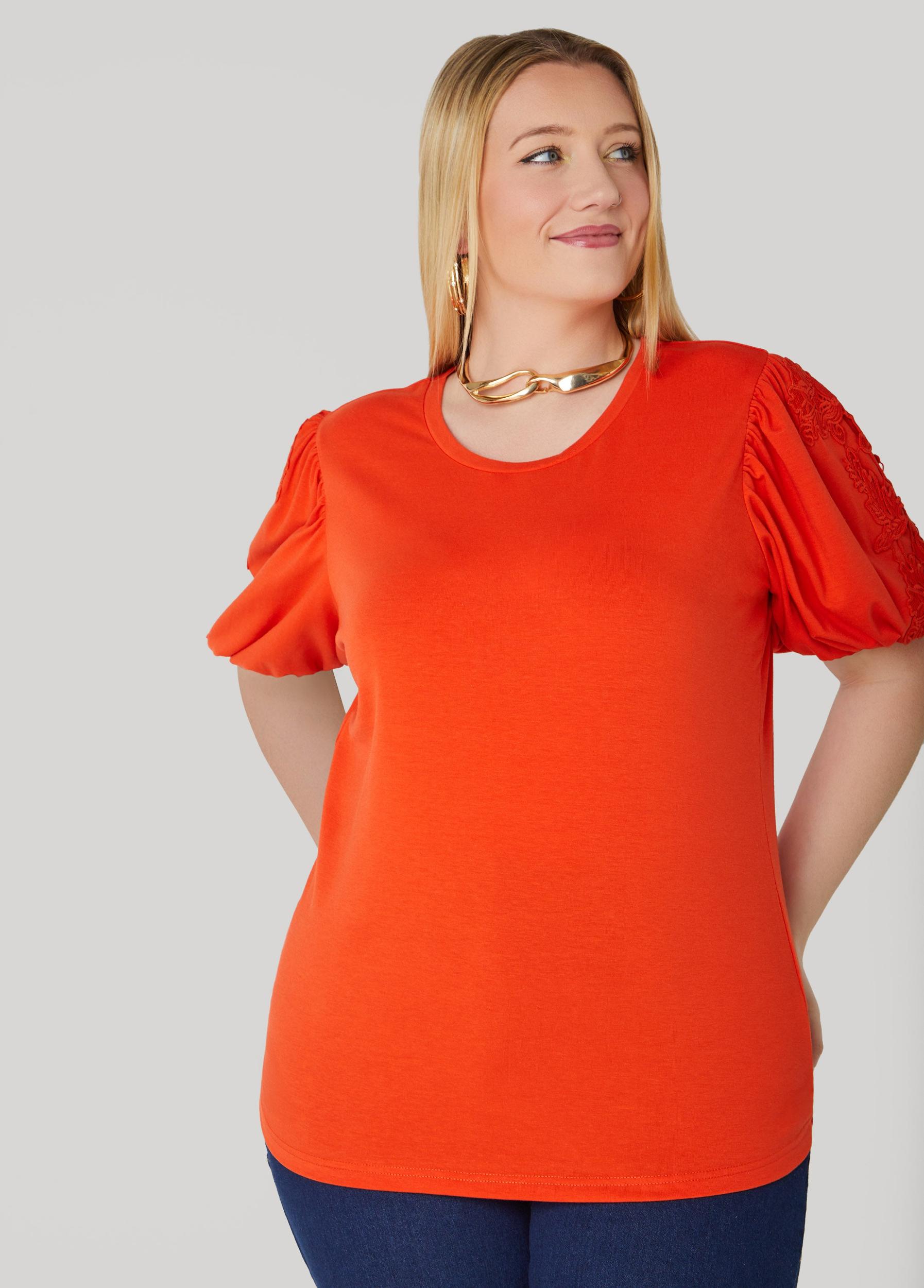 Appliqued Puff Sleeved Tee Product Image