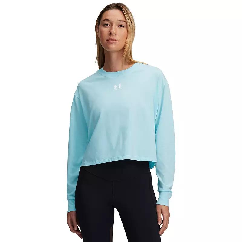 Plus Size Under Armour Rival Boxy Long Sleeve Tee, Women's, Size: 3XL, Castlerock Product Image
