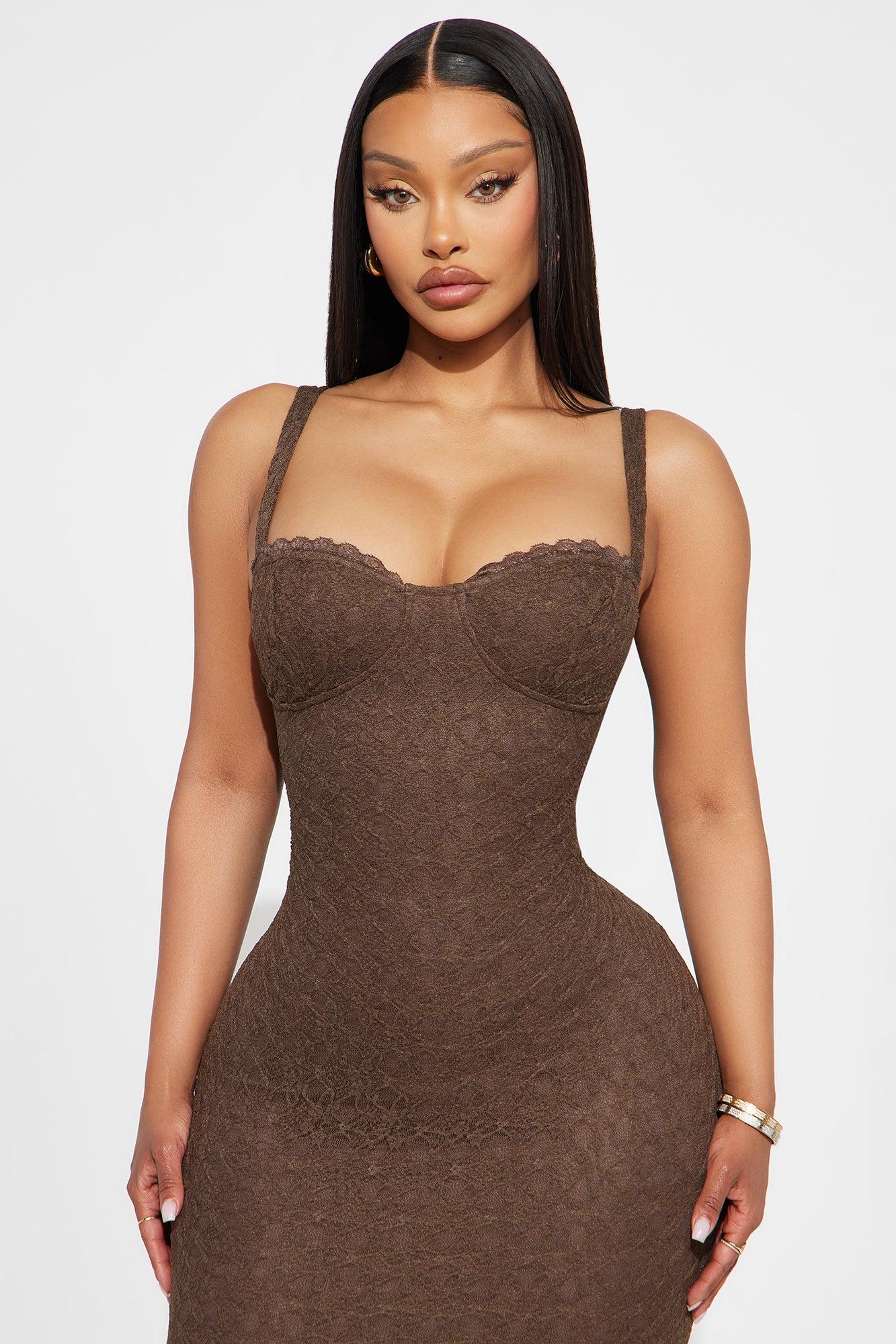 Cleo Lace Maxi Dress - Chocolate Female Product Image