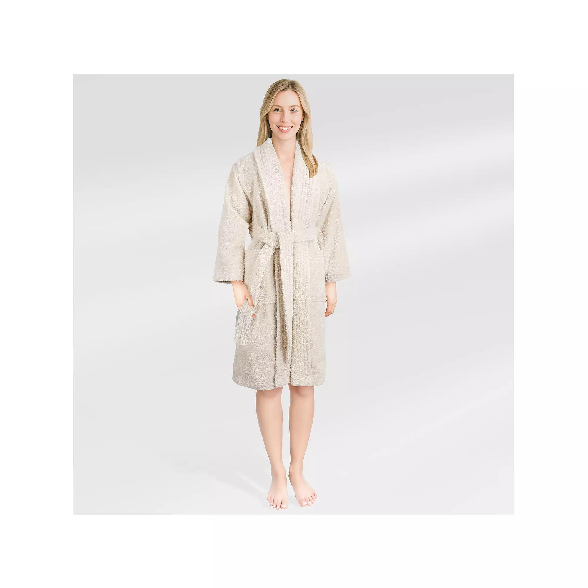 Women's American Soft Linen Long Sleeve Terry Bathrobe, Adult Unisex,  Product Image