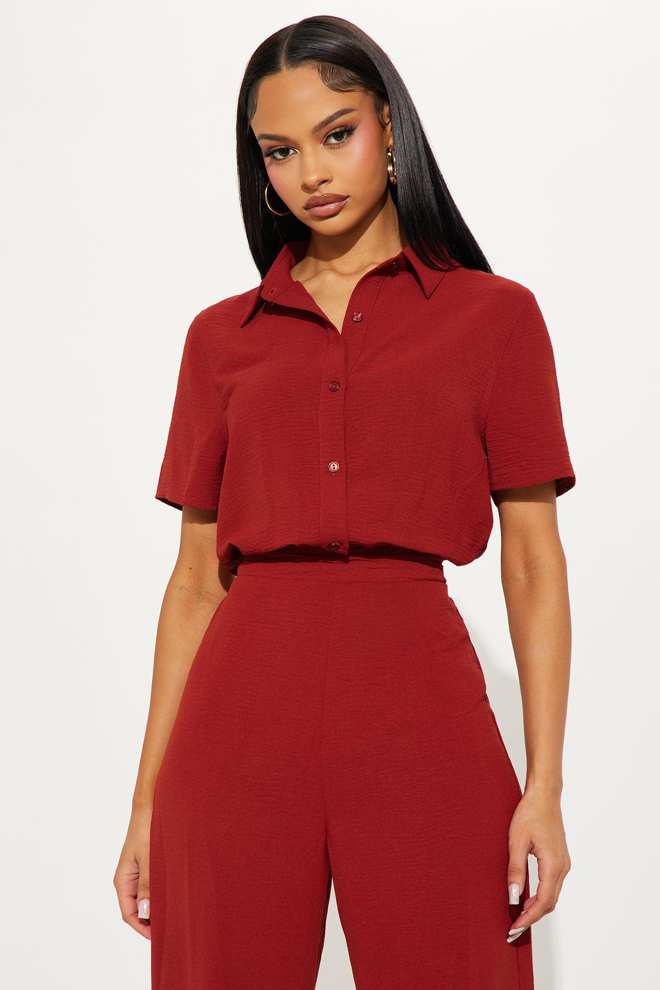 Makenzie Short Sleeve Jumpsuit - Rust Female Product Image