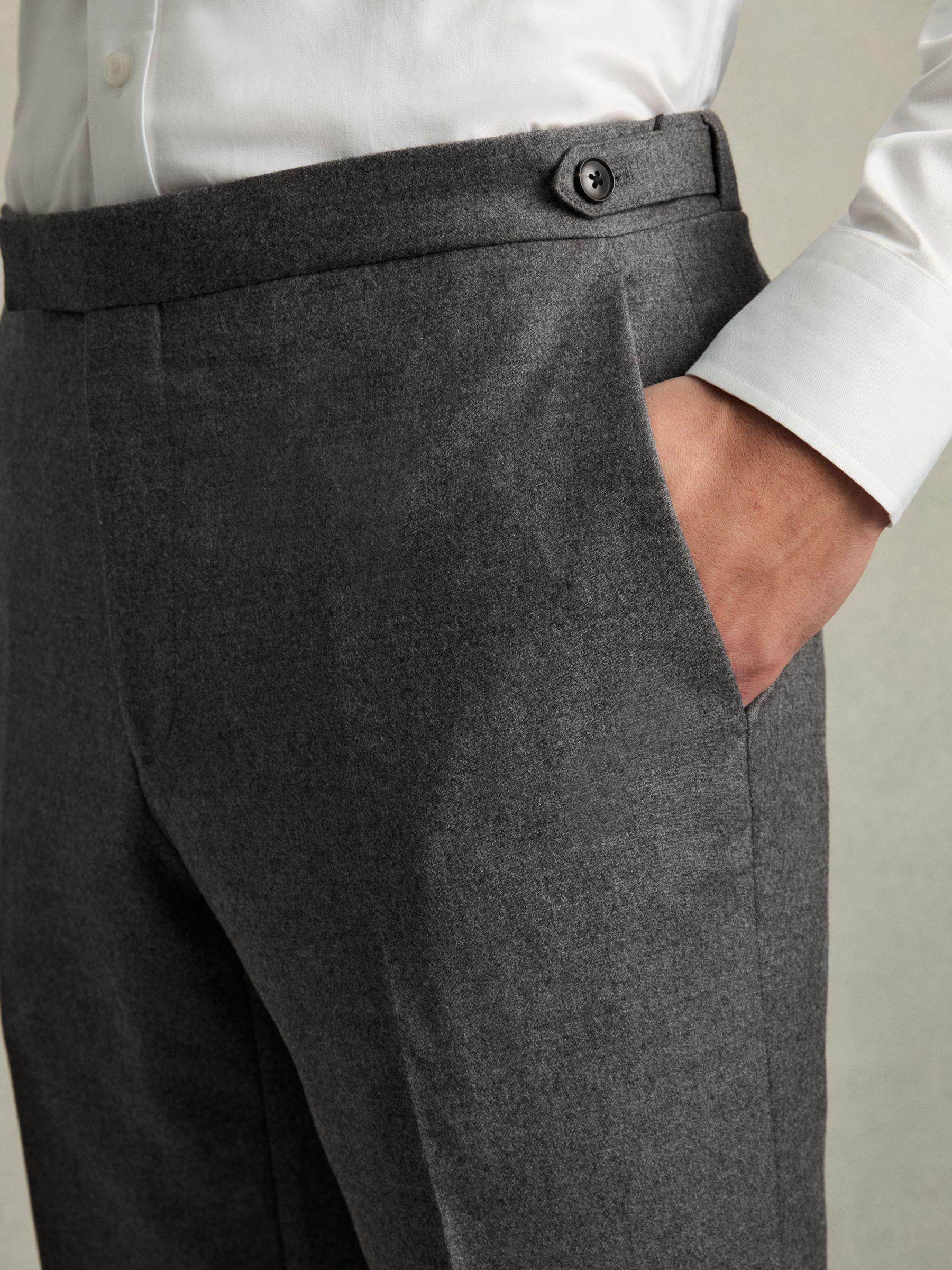 Regular-Fit Double-Breasted Sharkskin Wool-Blend Suit Blazer in Charcoal Grey Product Image