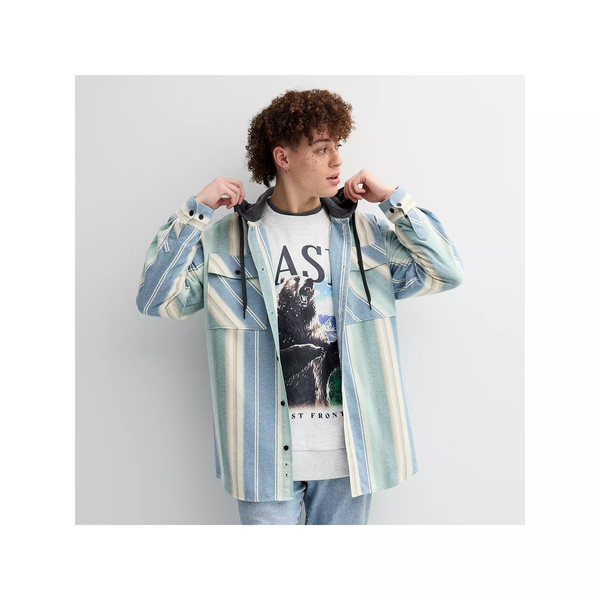 Men's Trinity Coast Hooded Flannel Shirt, Size: Medium, Blue Product Image