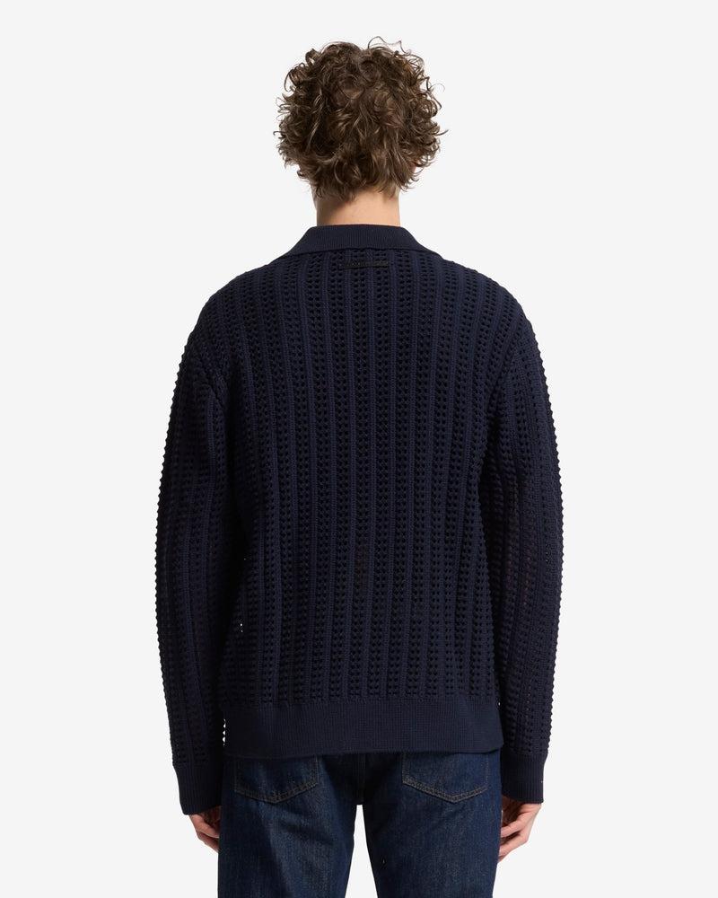 Crochet Knit Polo Product Image