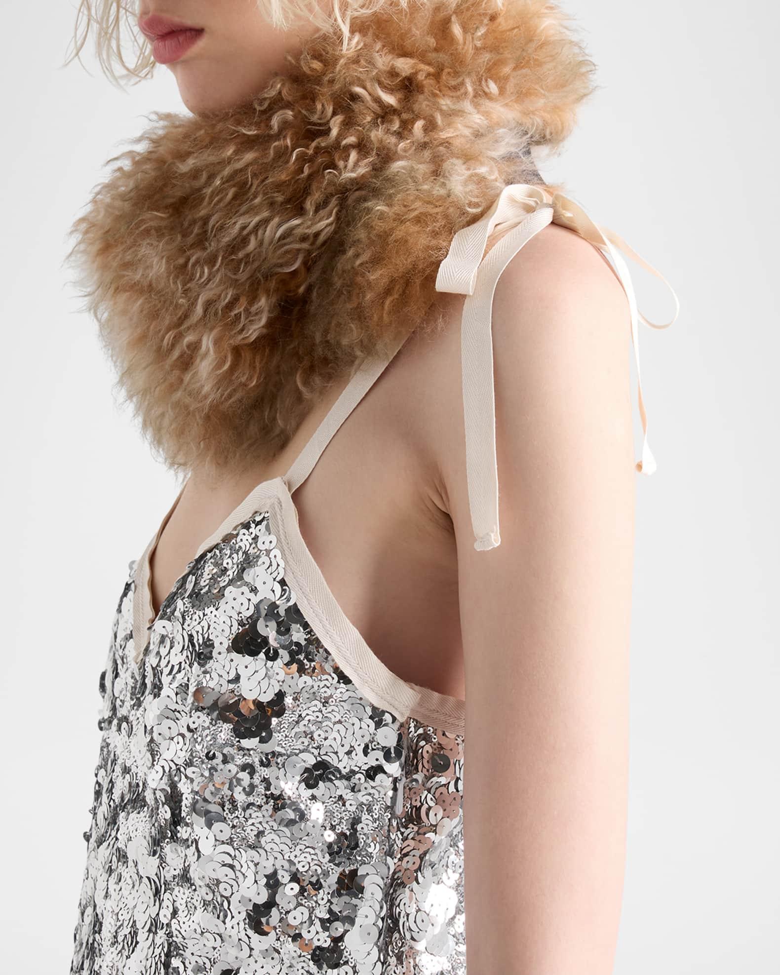 Embroidered Sequin Tie-Shoulder Midi Dress Product Image