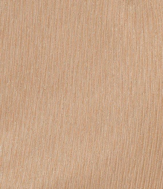 Le Bos Metallic Fortuny Round Neck 3/4 Sleeves Pearl Rhinestone Peplum 2-Piece Jacket Dress Product Image