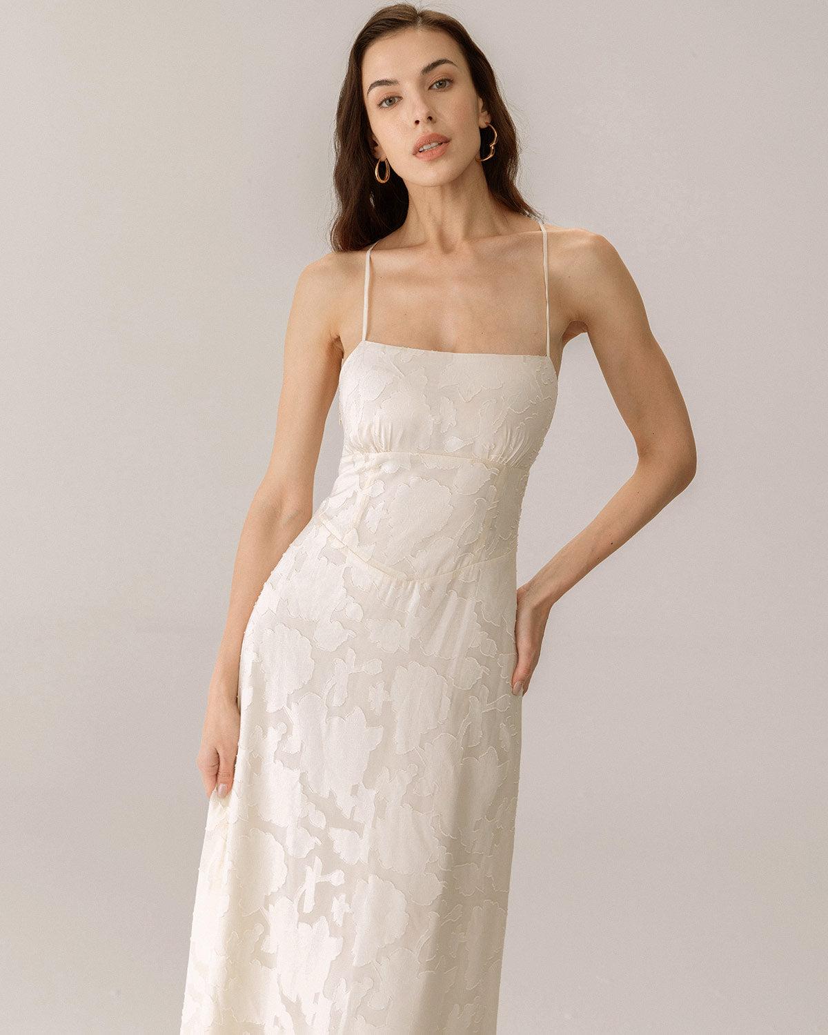 Apricot Jacquard Corset Slip Maxi Dress Product Image