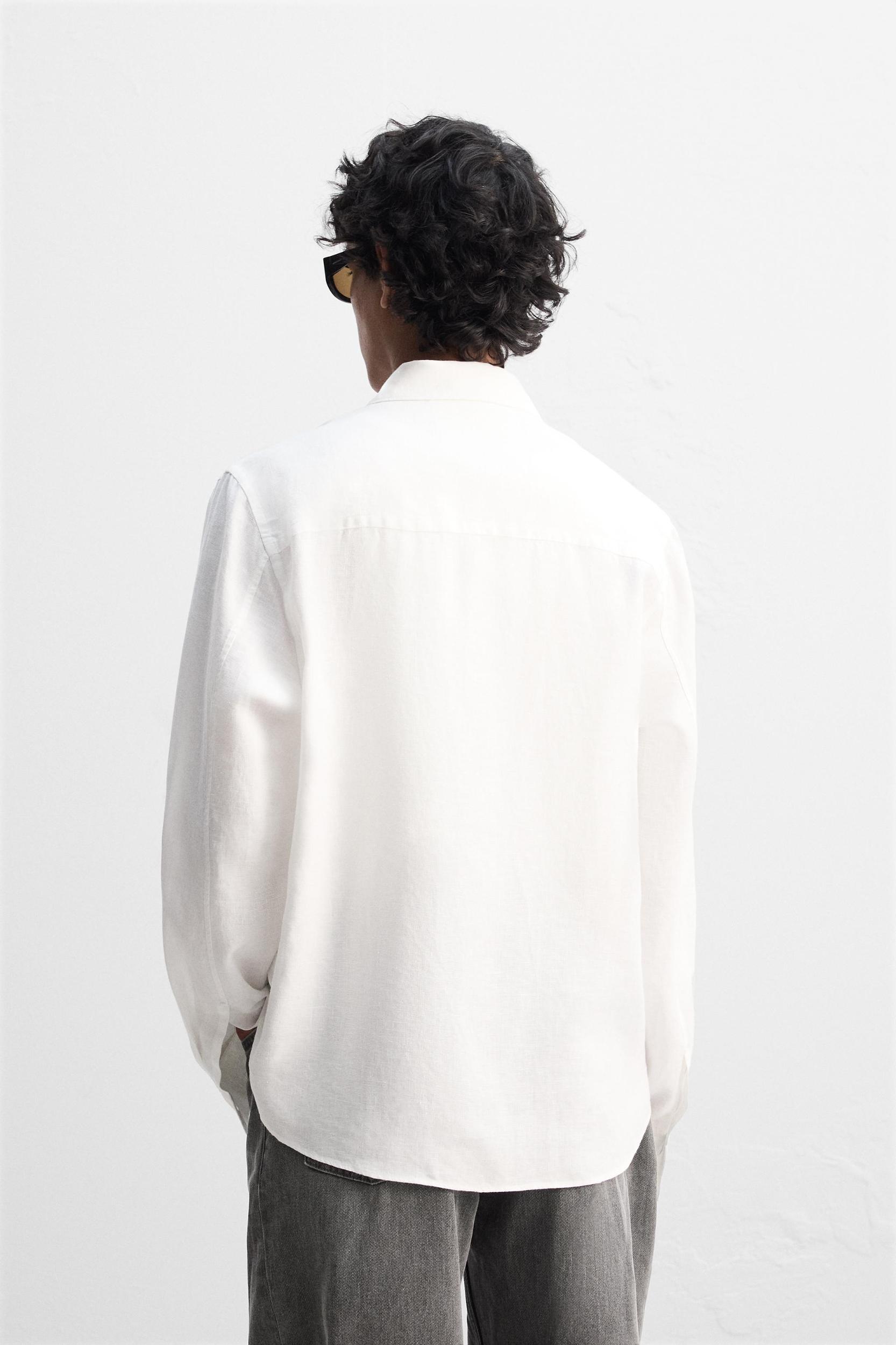 100% LINEN OVERSHIRT Product Image