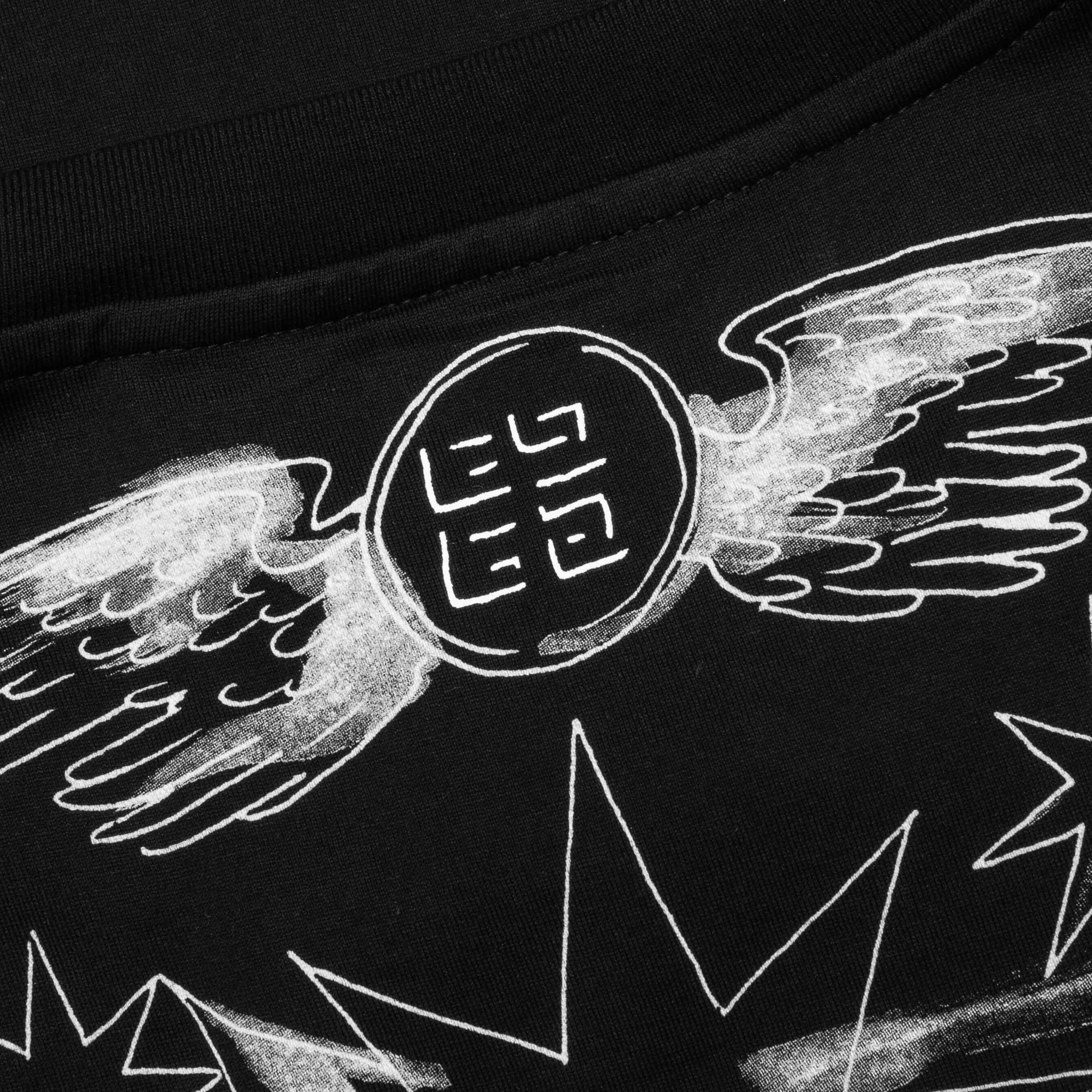 Tarot Print Boxy Fit Long Sleeve T-Shirt - Black Male Product Image