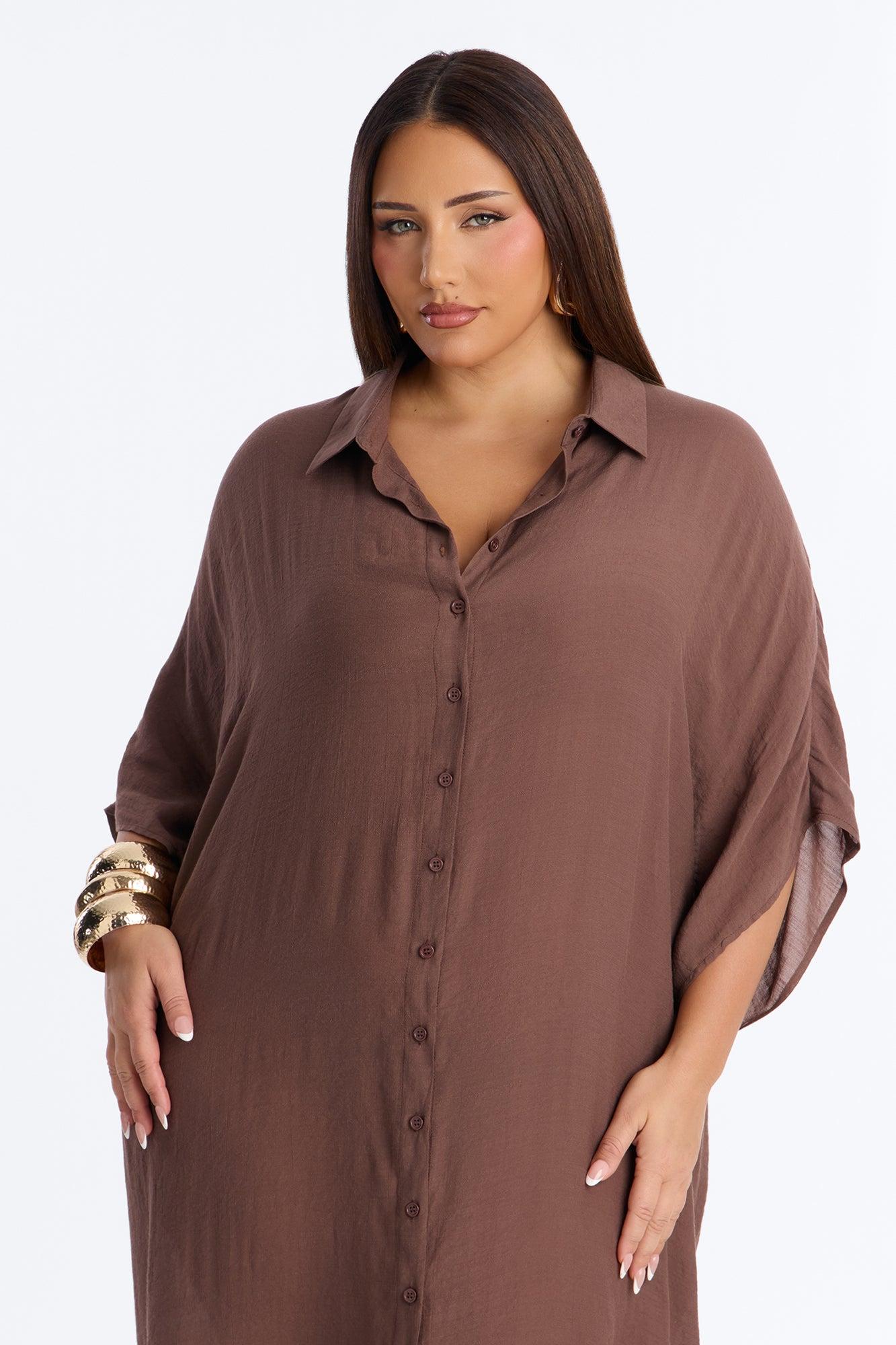 Lazy Summer Daze Cover Up Dress - Chocolate Female Product Image
