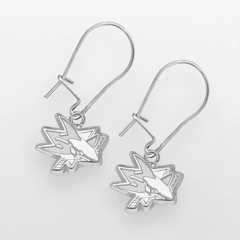 LogoArt San Jose Sharks Sterling Silver Logo Drop Earrings, Womens Product Image