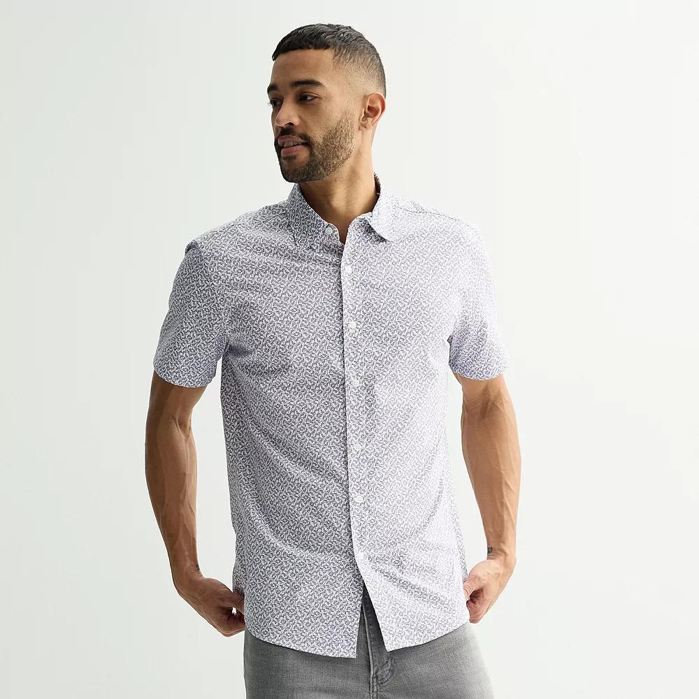 Men's Sonoma Goods For Life® Short Sleeve Performance Shirt, Size: Large, Pink White Product Image