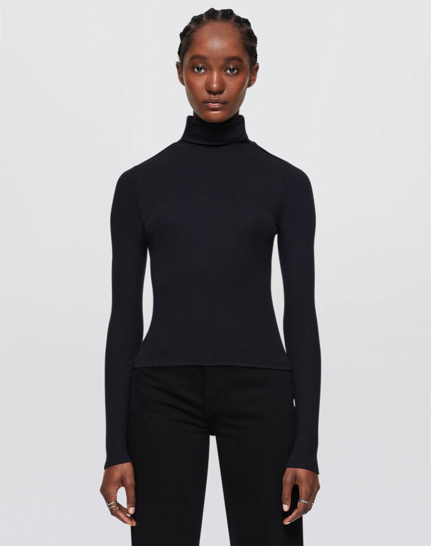 Ribbed Turtleneck - Black Female Product Image