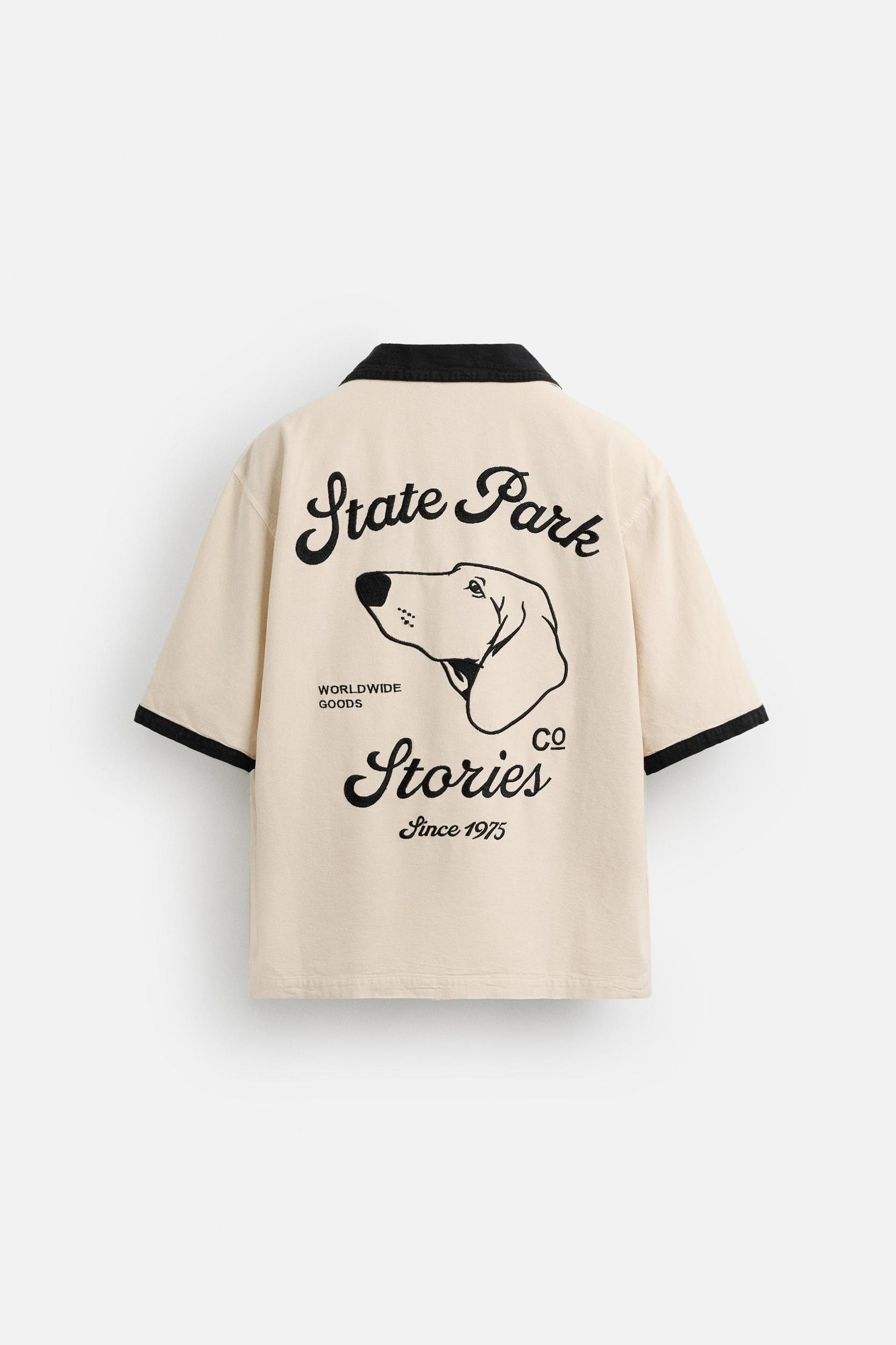 CONTRAST EMBROIDERY SHIRT Product Image