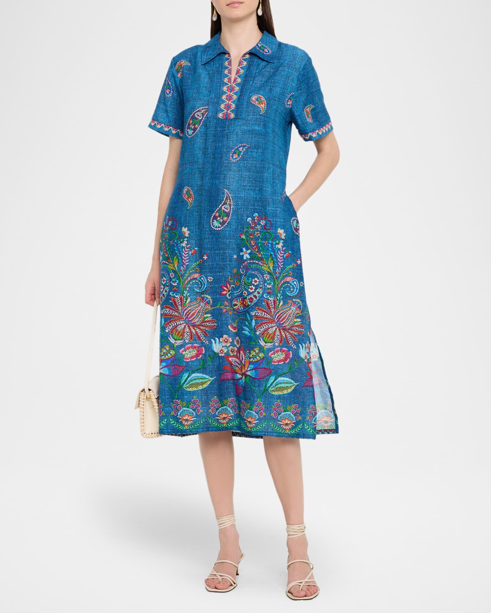 Carlie Floral & Paisley-Print Midi Dress Product Image