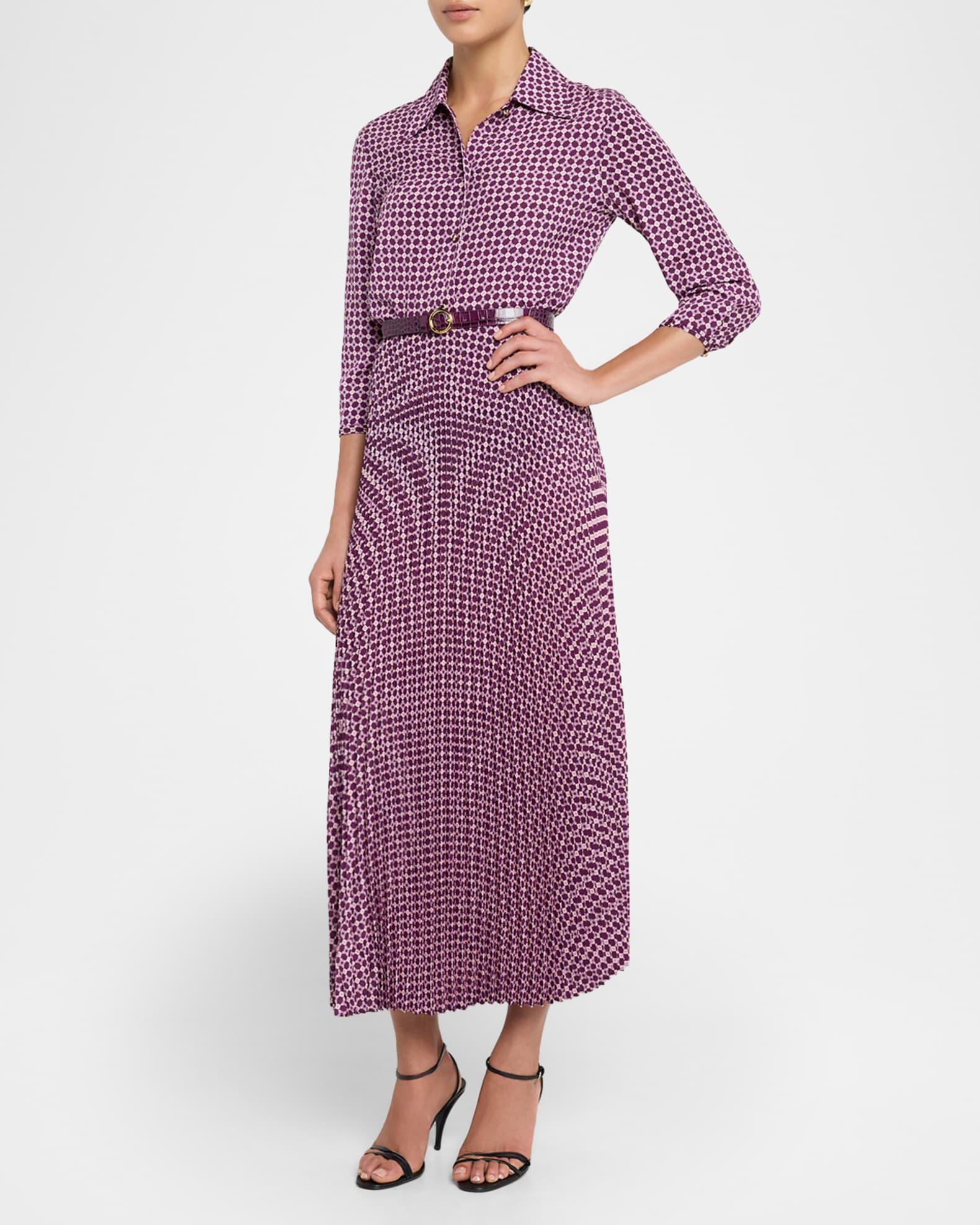 Printed Long-Sleeve Shirtdress Product Image