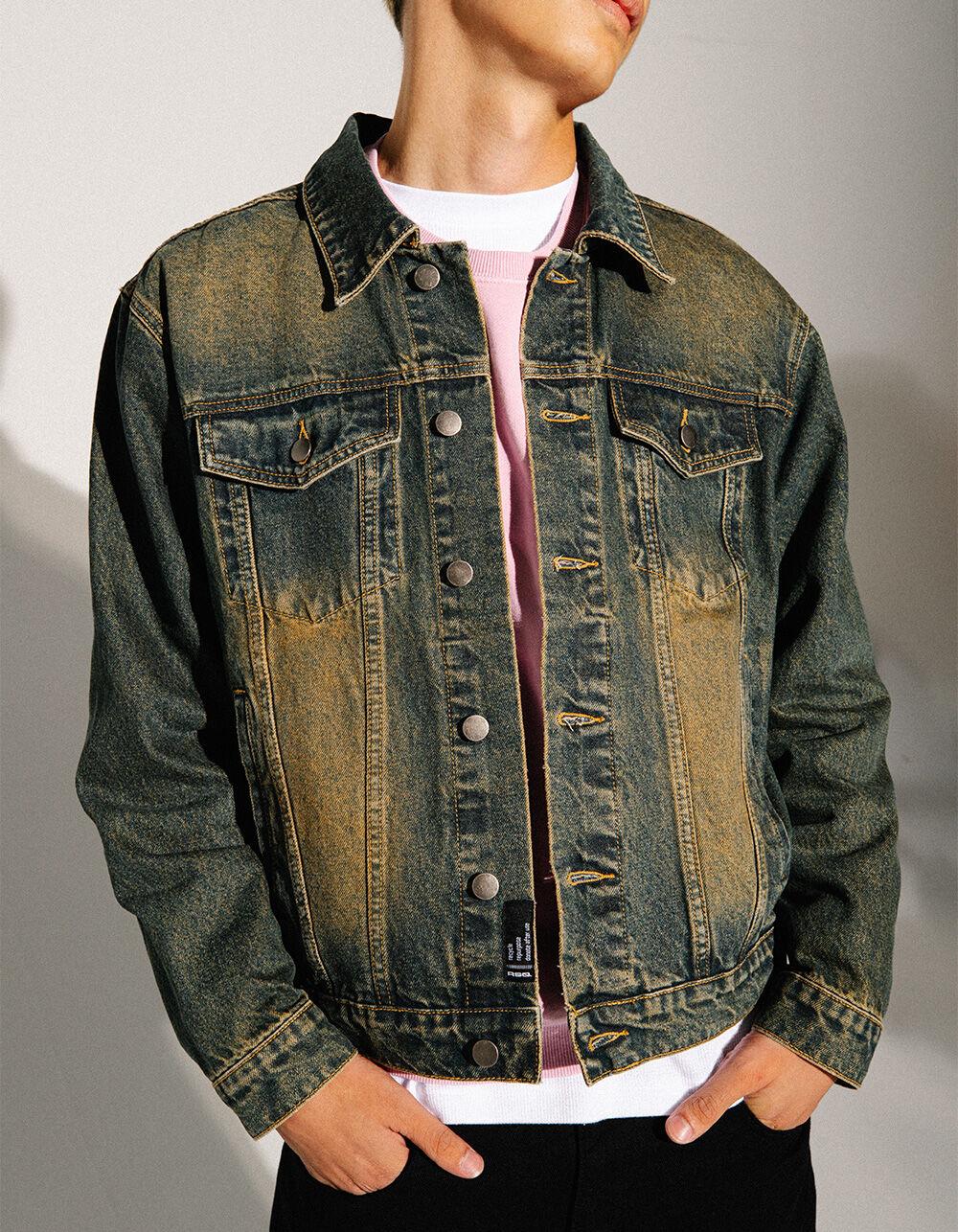 RSQ Mens Overdye Denim Trucker Jacket - INDIGO Product Image