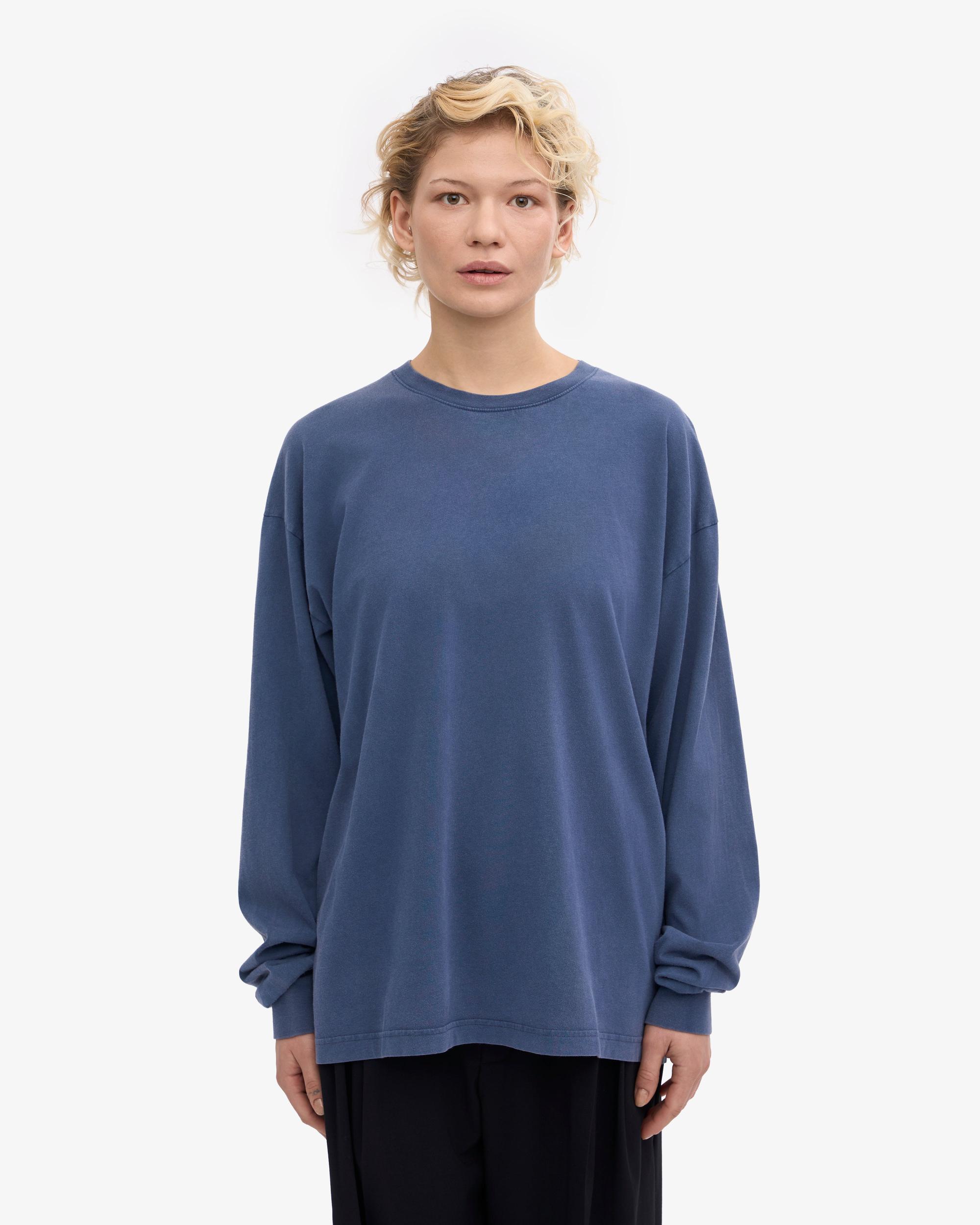 Oversized Organic LS T-Shirt - Neptune Blue Product Image