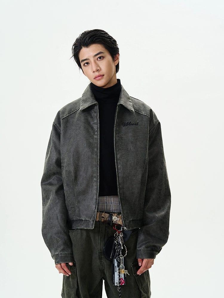 RT No. 11979 DARK GRAY ZIP-UP COLLAR JK Product Image