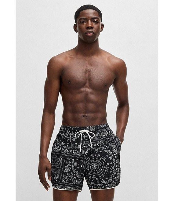 Hugo Boss RIK Mixed-Media 4.7#double; inseam Swim Trunks Product Image