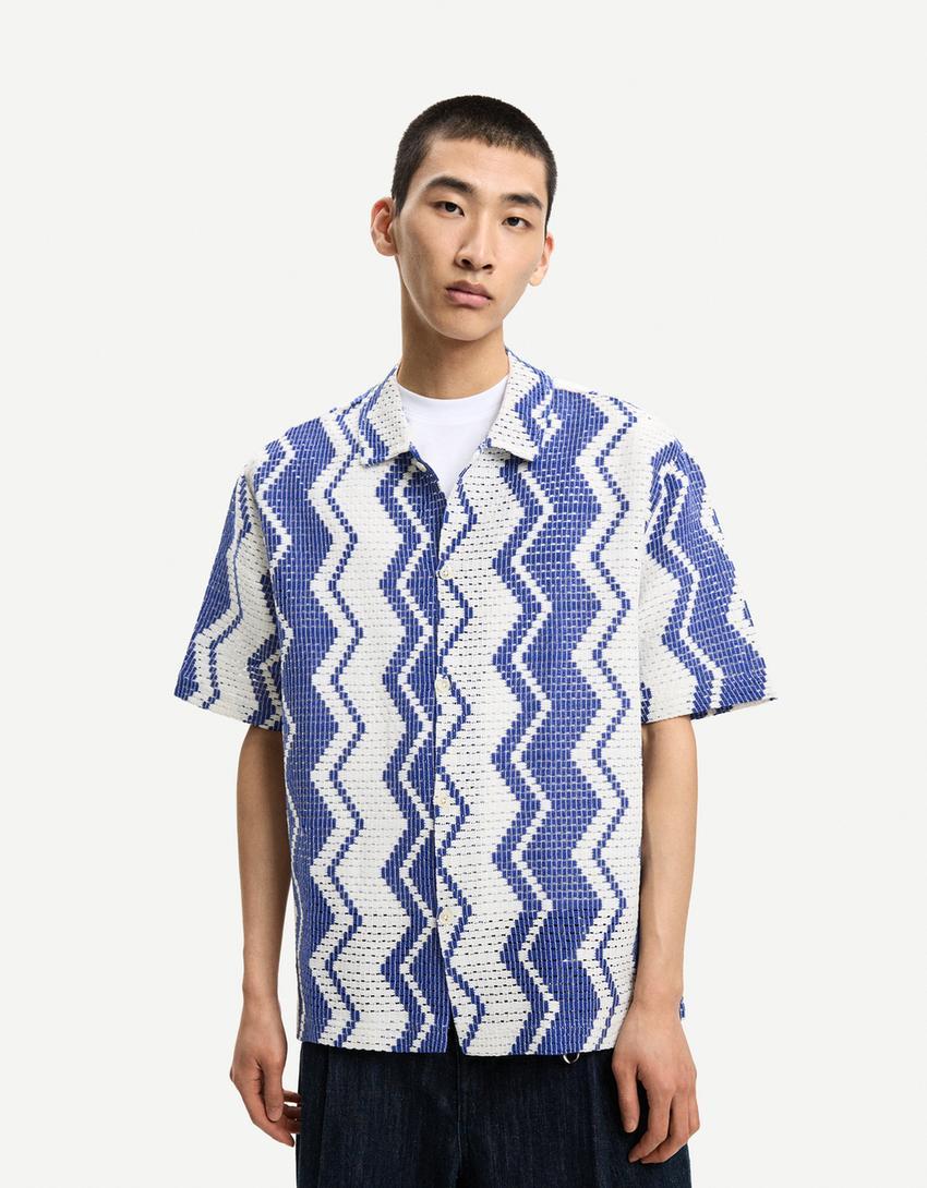 Short sleeve crochet shirt Product Image