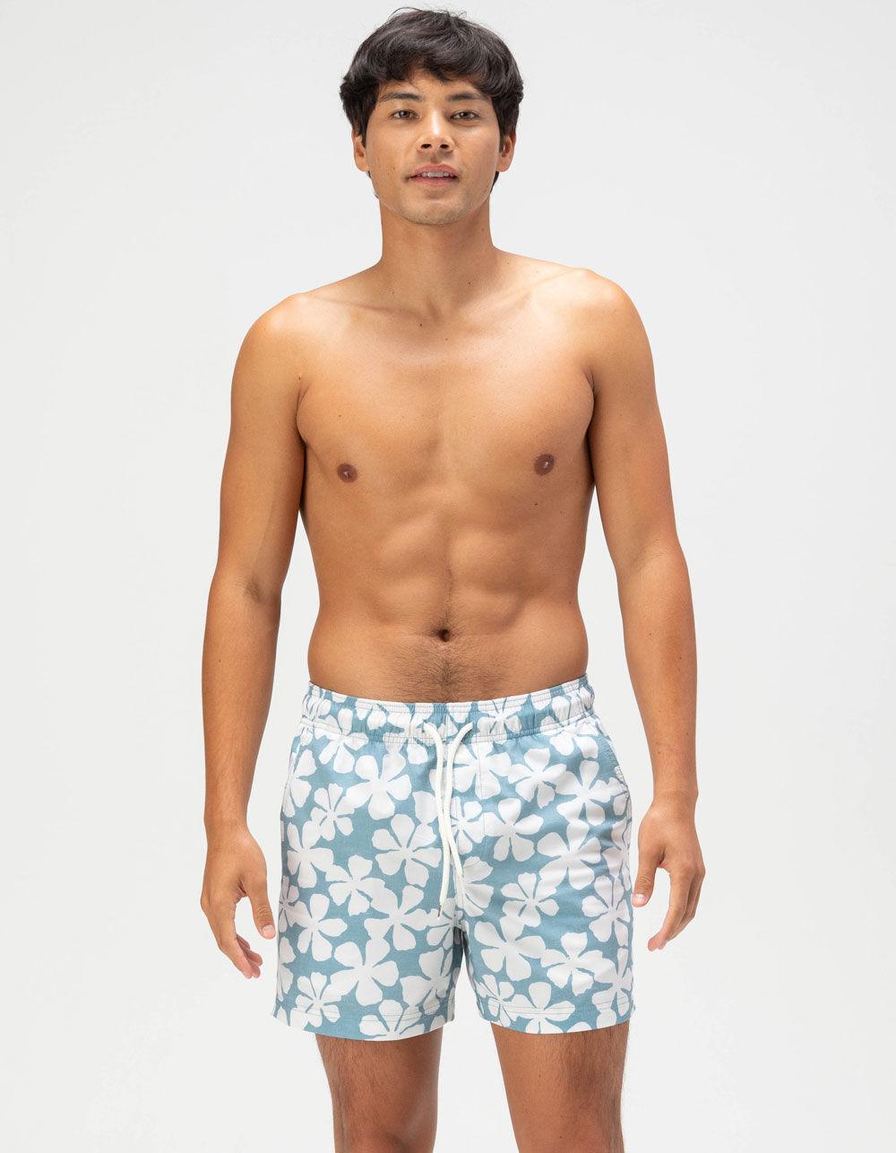 RSQ Mens Tossed Daisy Swim Shorts - CADET Product Image