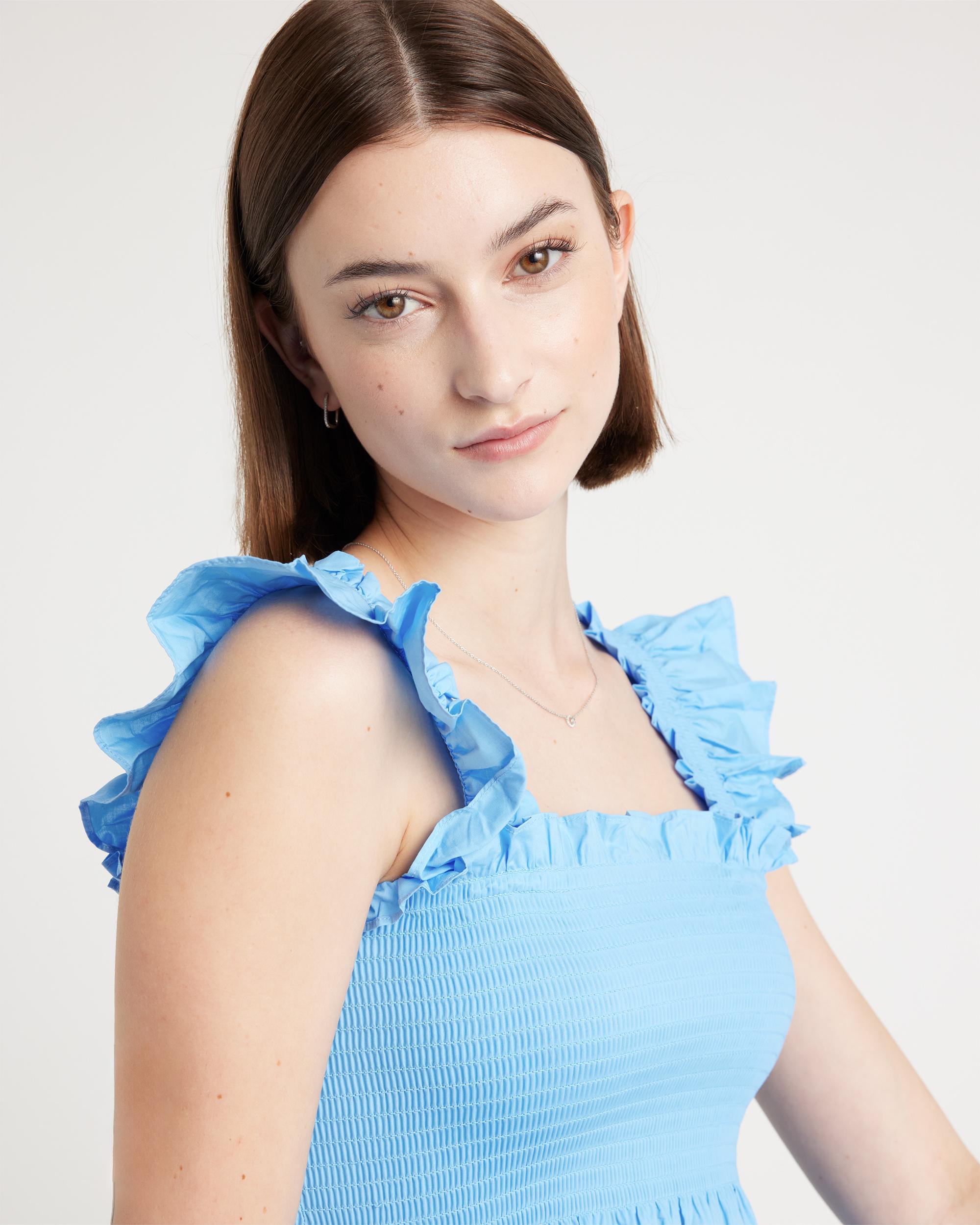 Quince | Women's Poplin Smocked Midi Dress Size XL, Organic Cotton Product Image