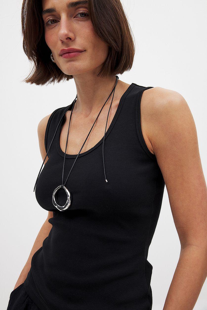 Scoop Neck Ribbed Tank Product Image