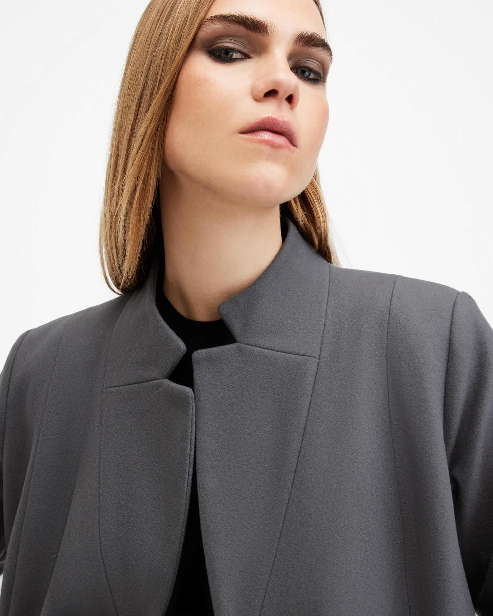 Sidney Wool Cashmere Blend Tailored Coat EIFFEL GREY | ALLSAINTS US Product Image