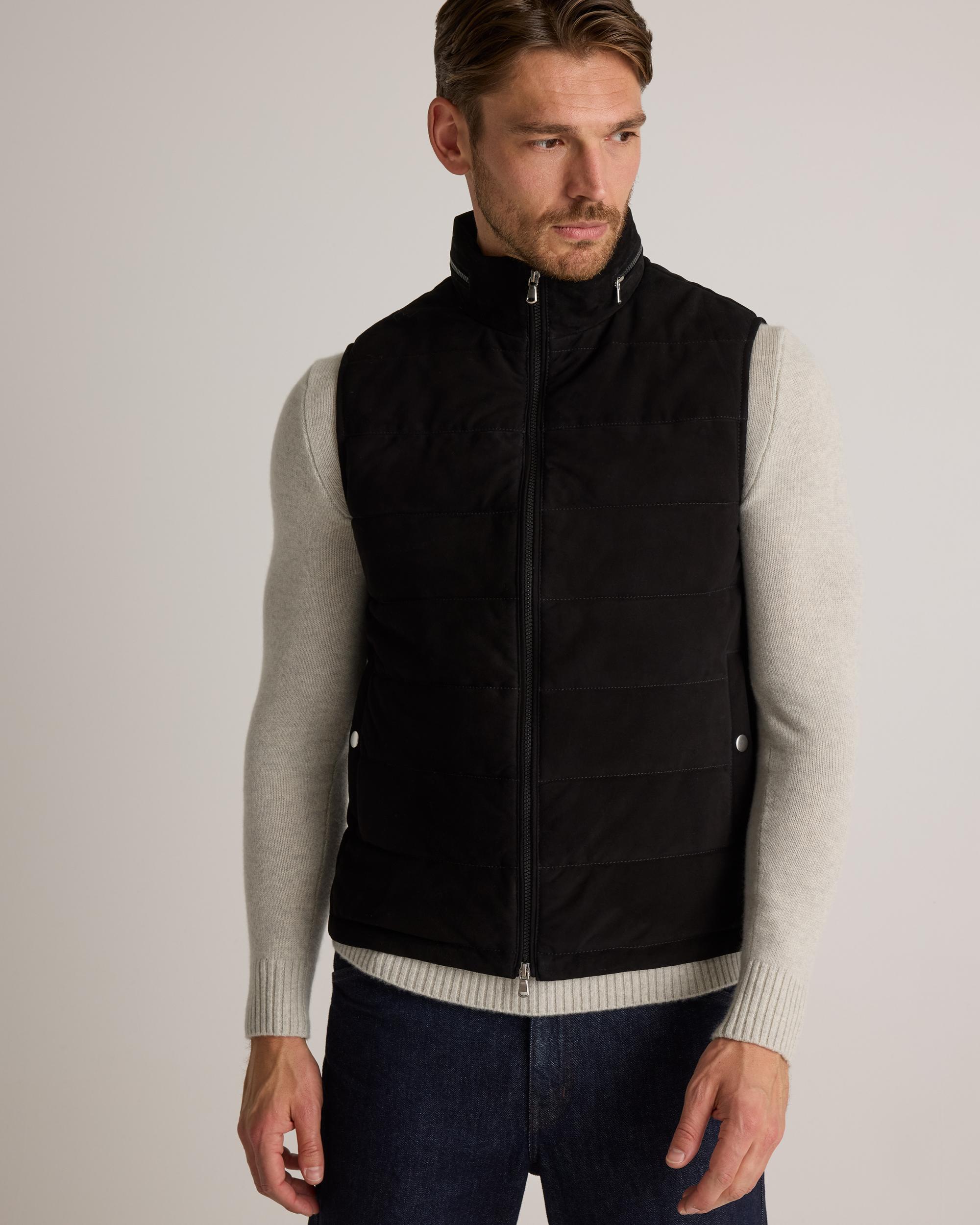 Quince | Men's 100% Suede Puffer Vest Leather Product Image