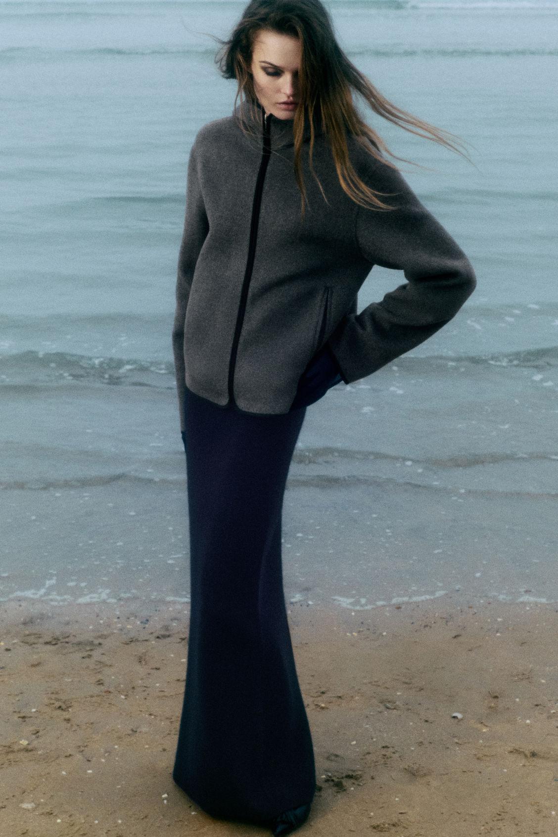 DOUBLE-FACED WOOL MAXI SKIRT Product Image