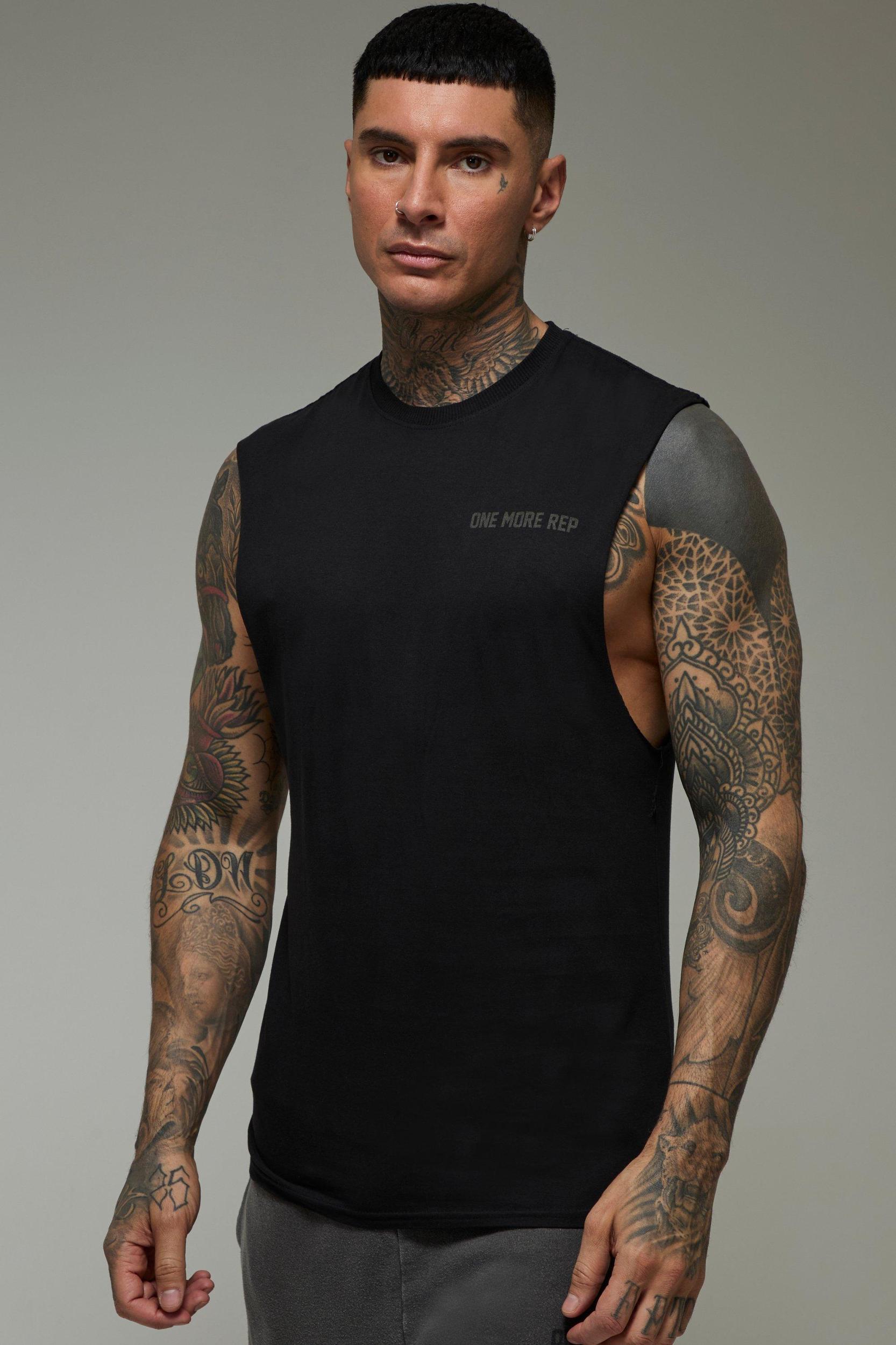 Tall MAN Active One More Rep Oversized Drop Shoulder Tank | boohooMAN USA Product Image