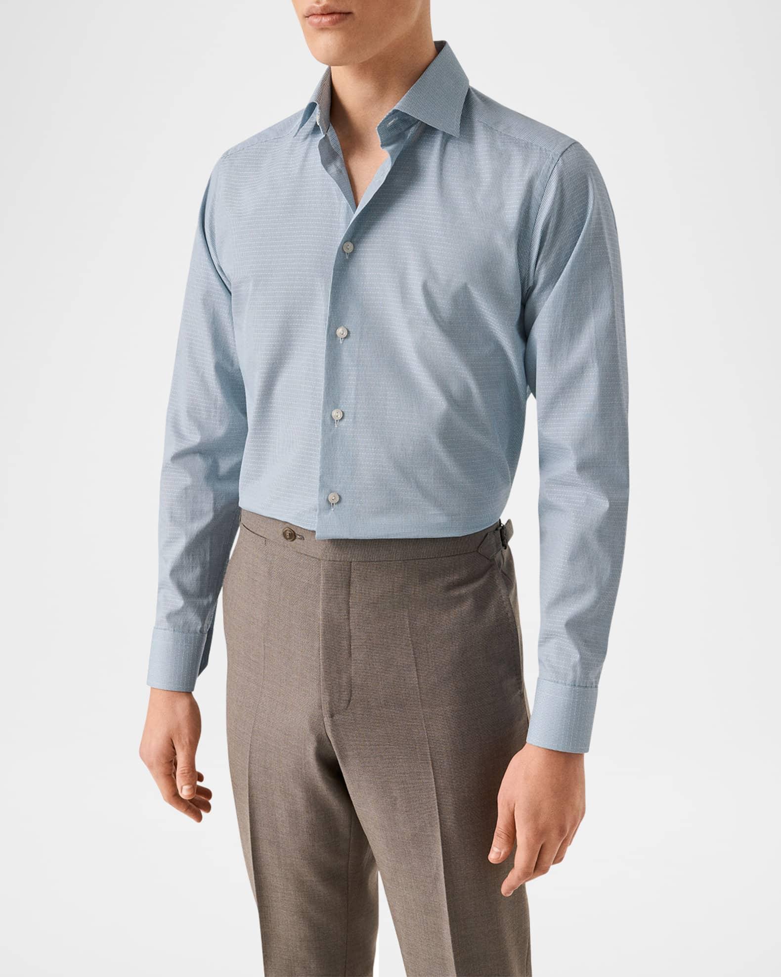Men's Signature Dobby Contemporary-Fit Dress Shirt Product Image