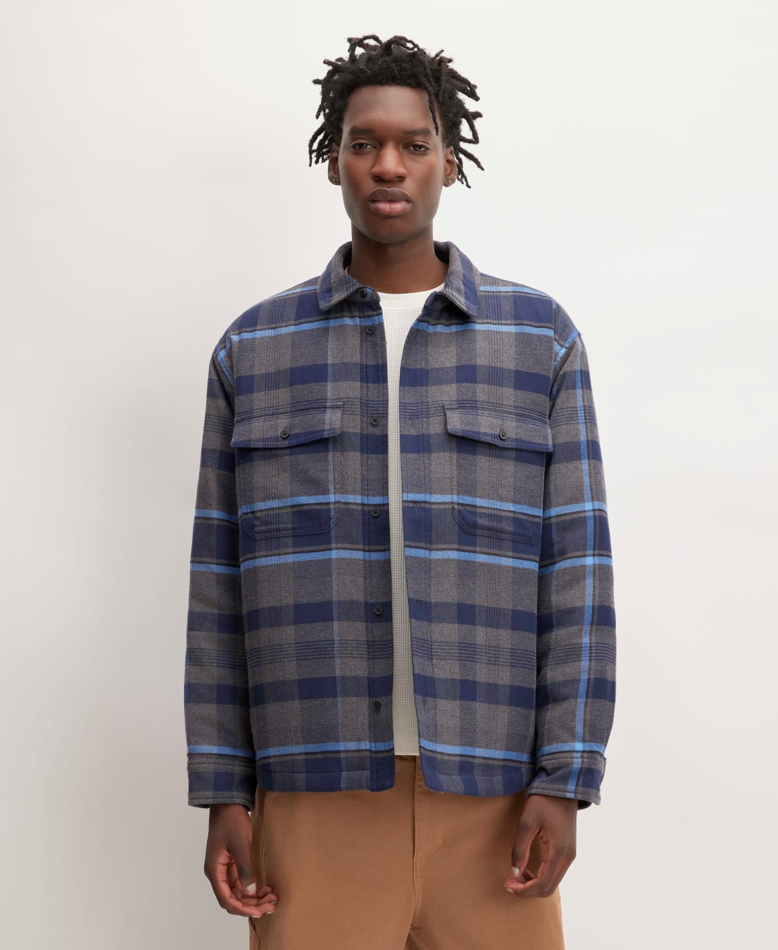 Mens Flannel Filled Shirt Jacket by Everlane Charcoal Product Image