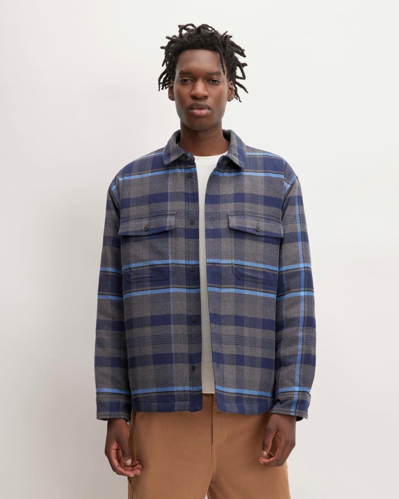 Mens Flannel Filled Shirt Jacket by Everlane Charcoal Product Image