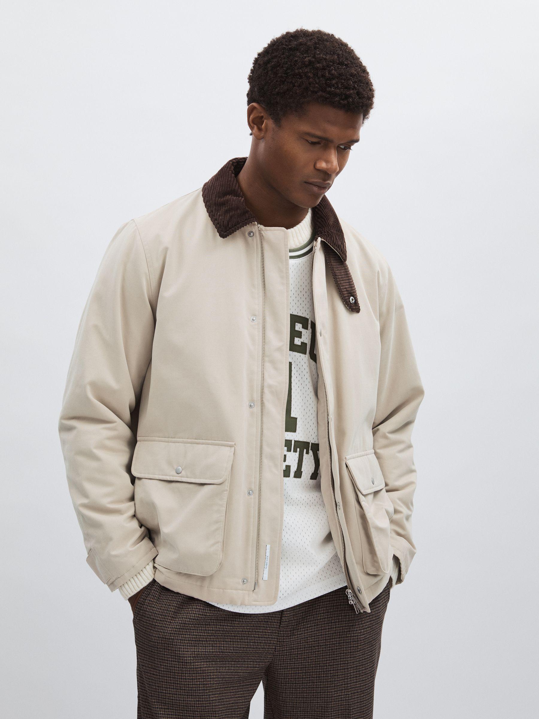 Les Deux Corduroy Collar Field Jacket in Sand Product Image