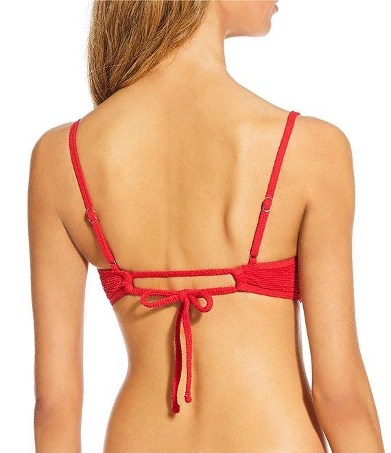 GB Scrunchie Textured Rectangle Ring High Leg Hipster Swim Bottom Product Image