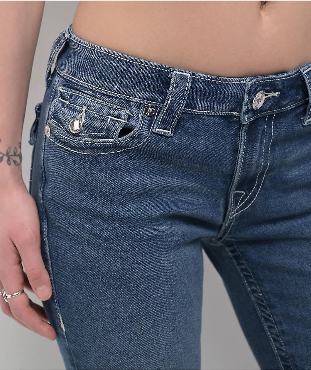 True Religion Becca Crystal Wing Marina Mid Rise Bootcut Jeans Product Image