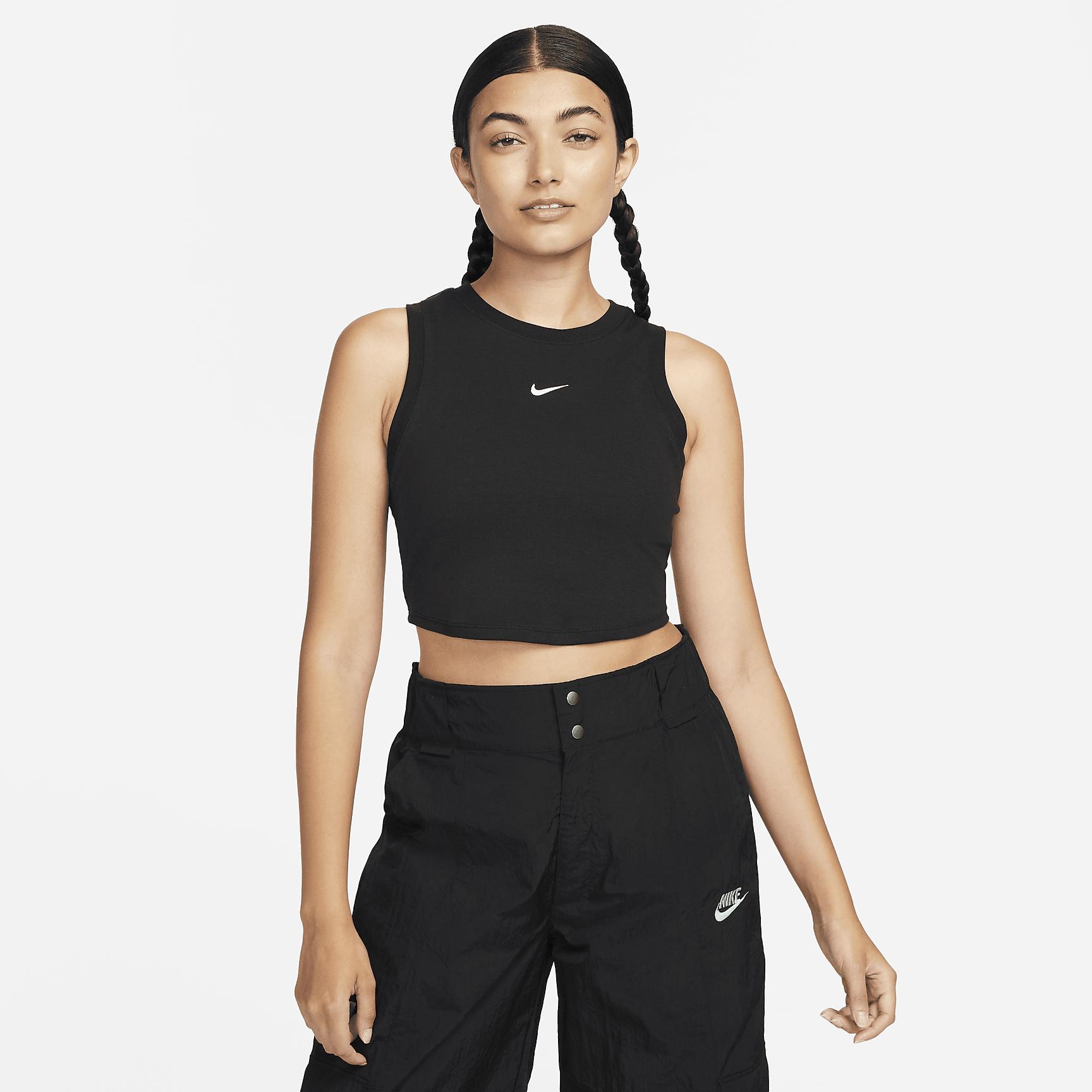 Womens Nike Sportswear Chill Knit Tight Cropped Mini-Rib Tank Top | FB8279-010 Product Image