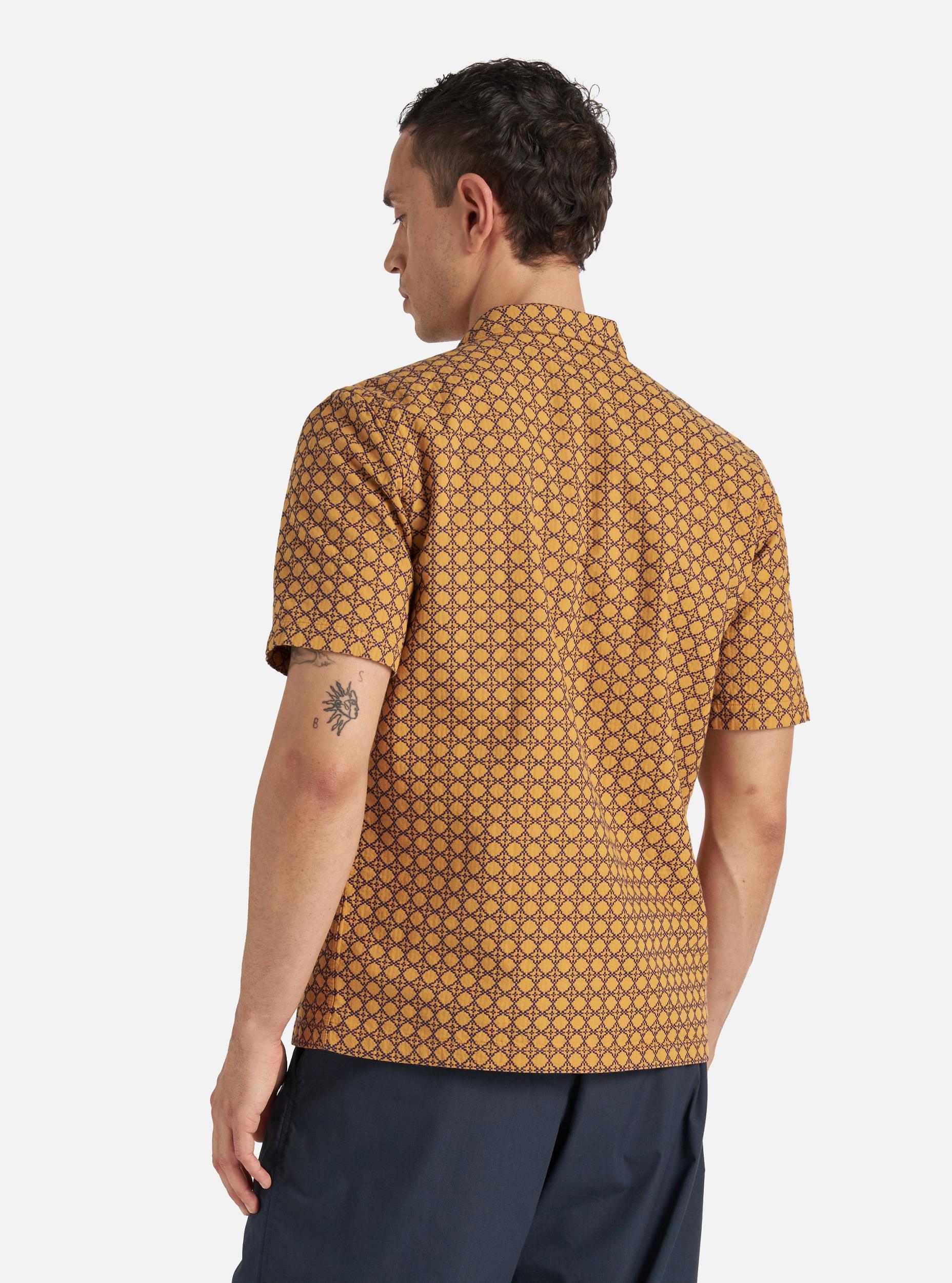 Gold/Navy Rhodes Cotton Road Shirt Product Image