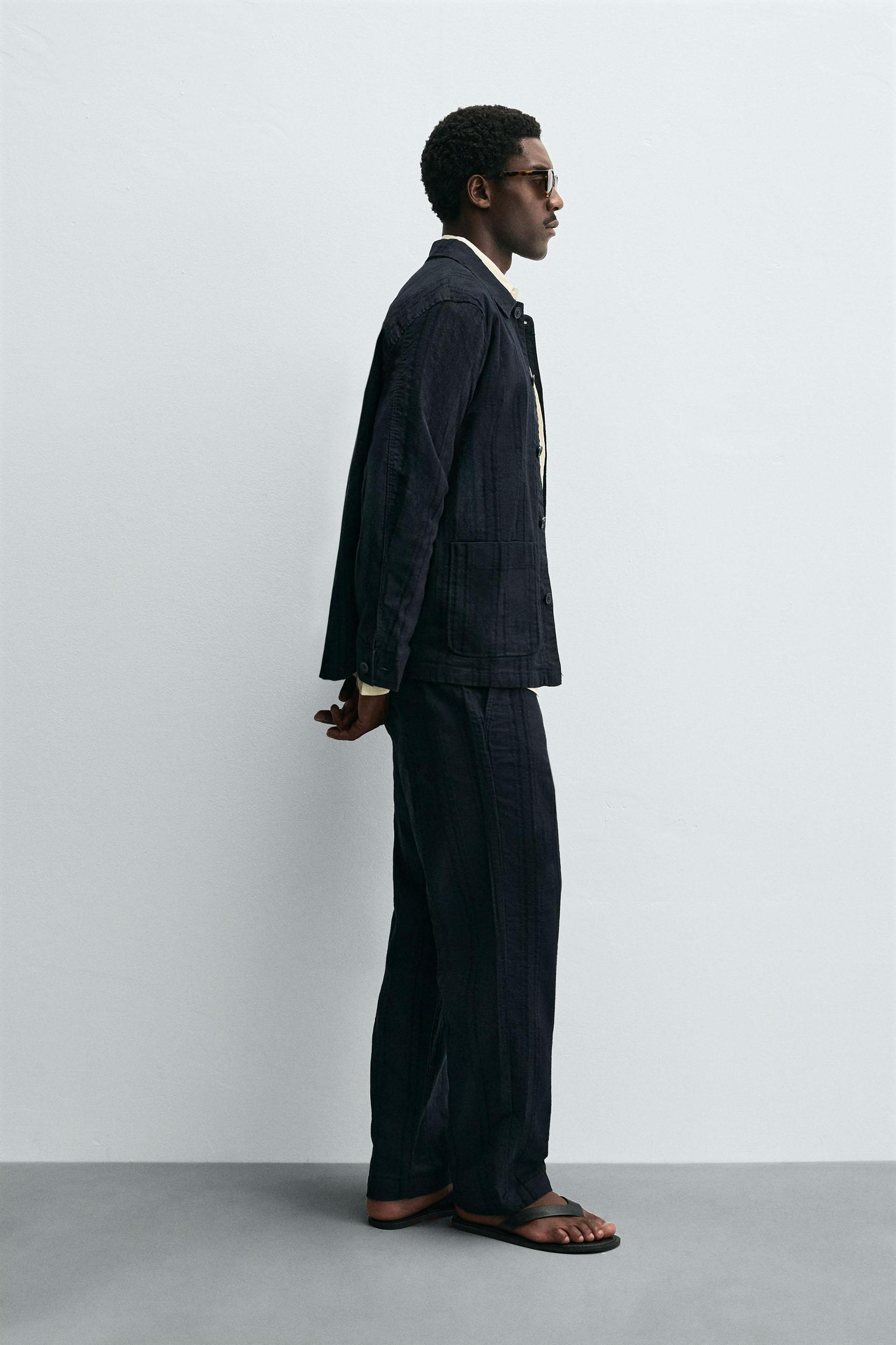 STRIPED JACQUARD OVERSHIRT Product Image