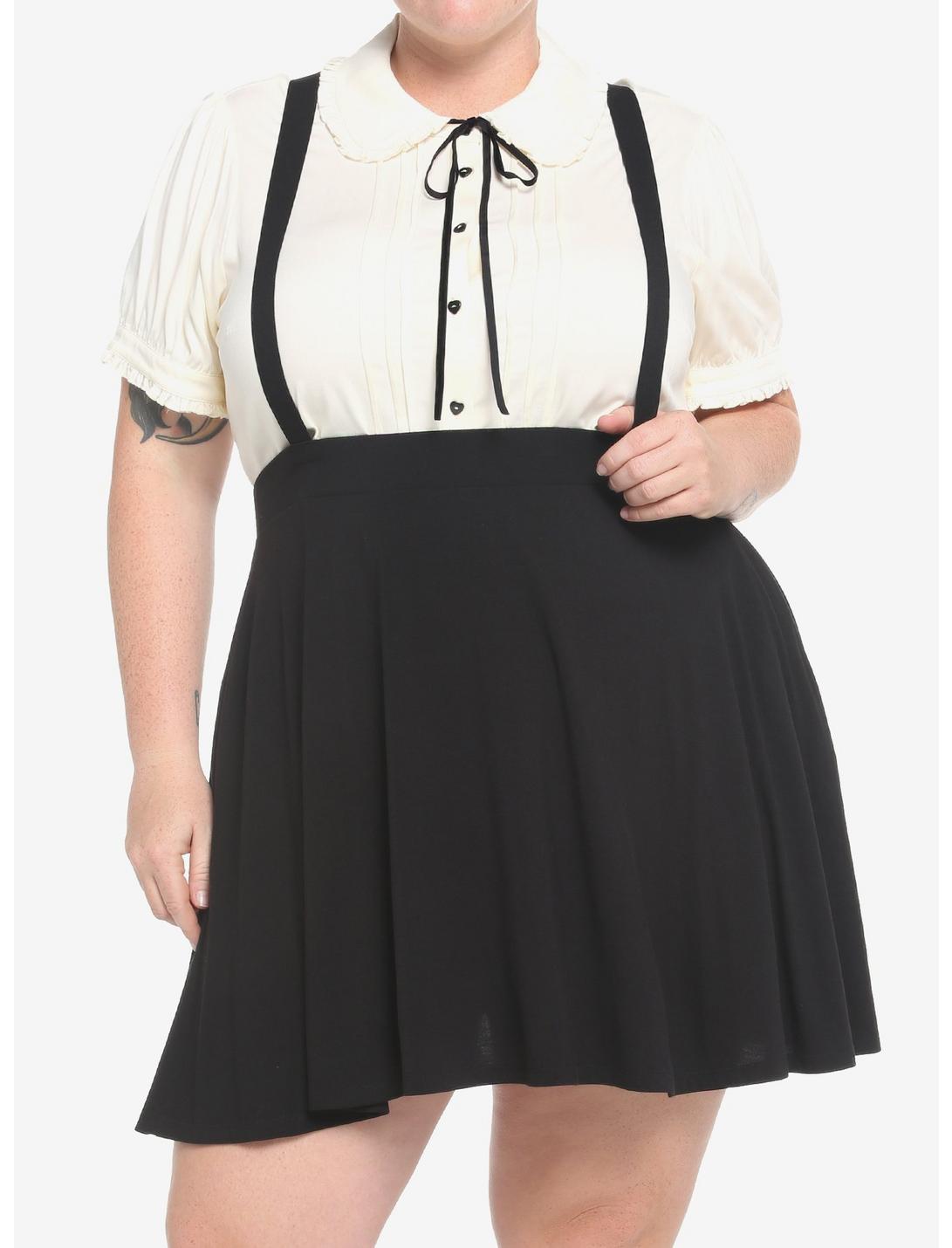 Black Suspender Circle Skirt Plus Size Product Image