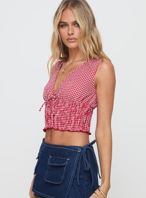 Mixing It Up Top Red / White Product Image