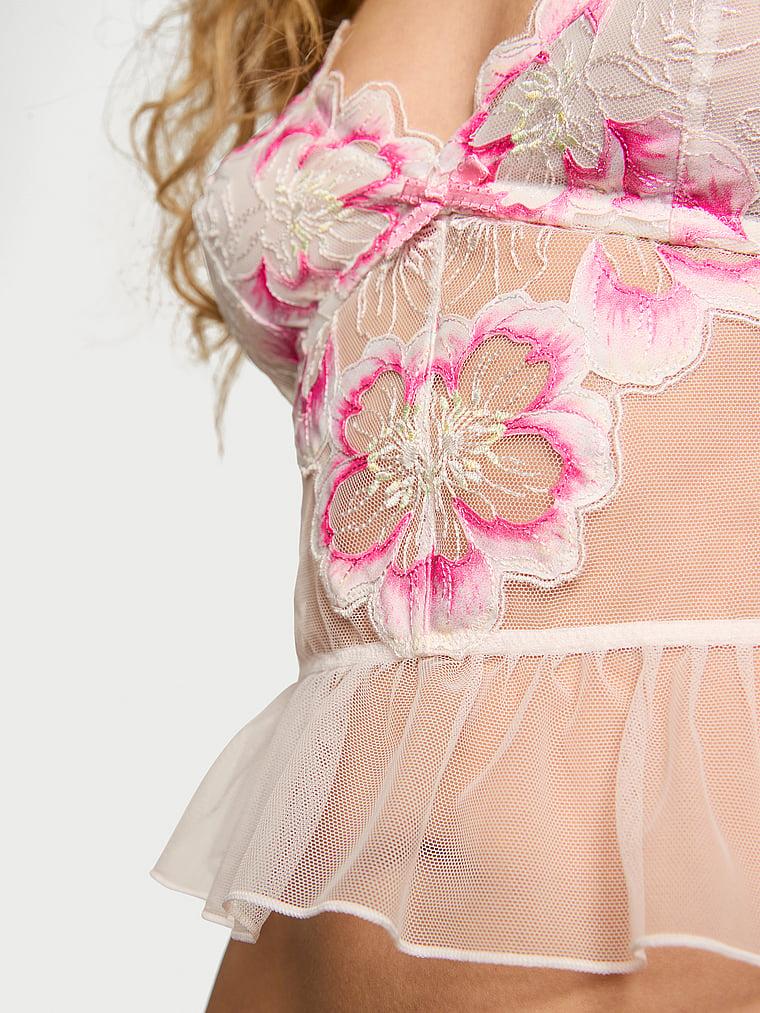 Peony Embroidery Flounce Bra Top Product Image