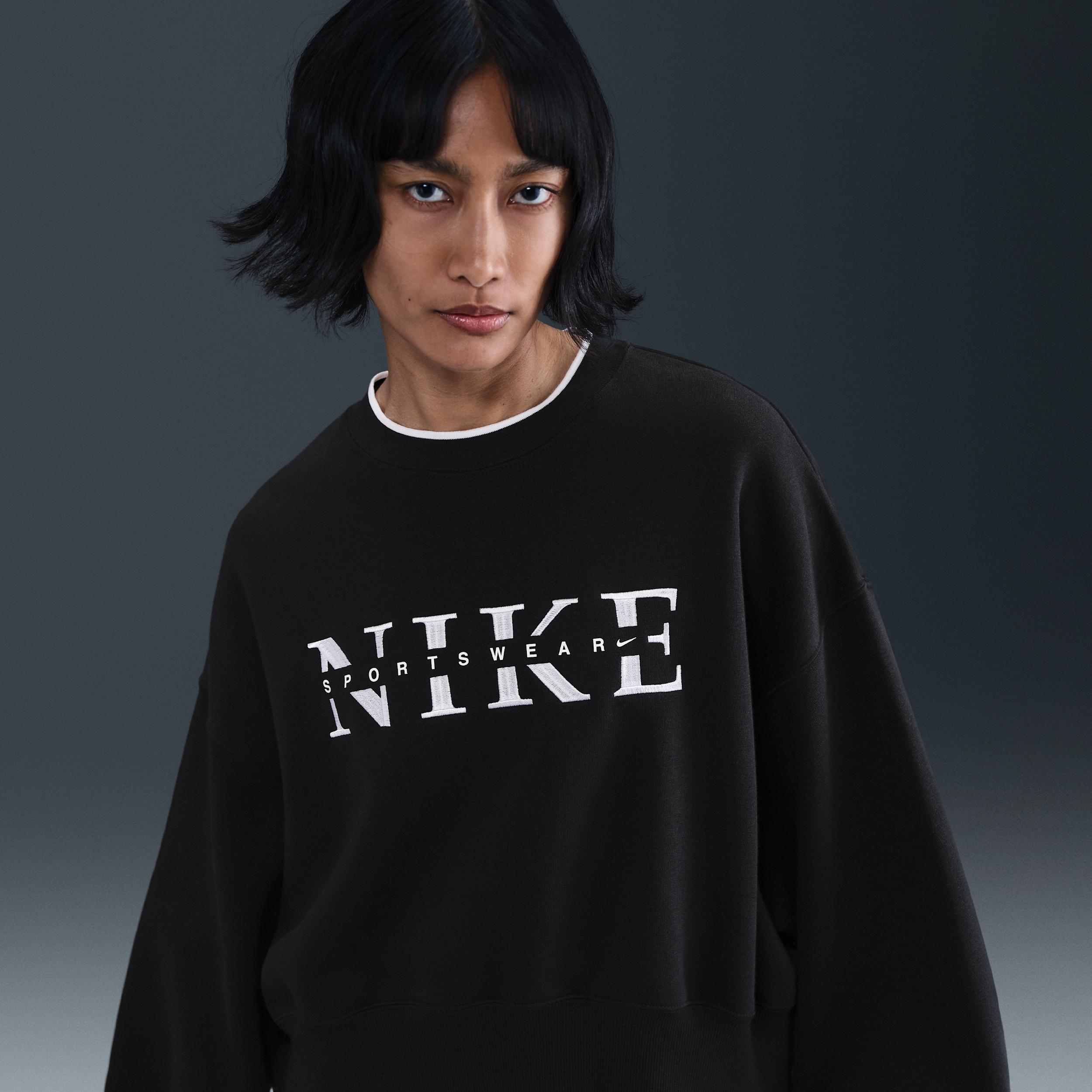 Womens Nike Sportswear Phoenix Fleece Oversized Crew-Neck Sweatshirt | IH4056-063 Product Image