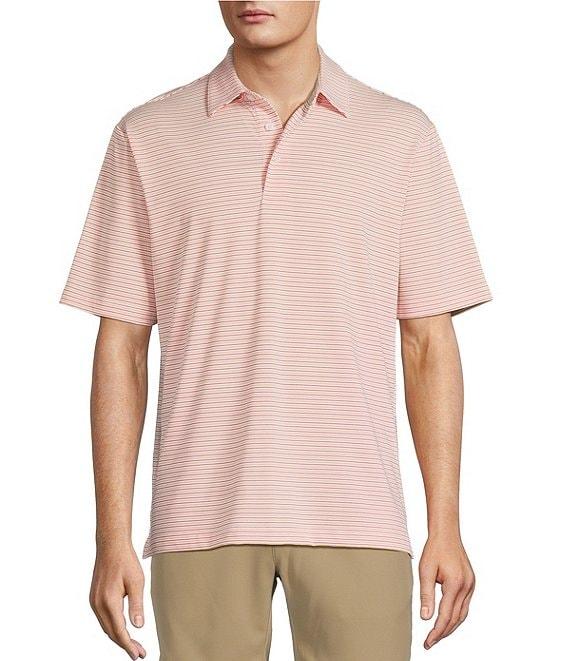 Roundtree & Yorke Performance Short Sleeve Mini Stripe Polo Shirt Product Image