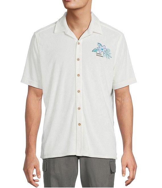 Tommy Bahama Poolside Toucan Terry Short Sleeve Woven Camp Shirt Product Image